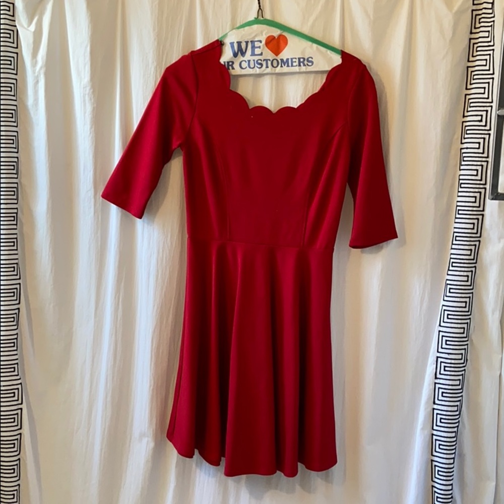A beautiful candy apple red lulus dress